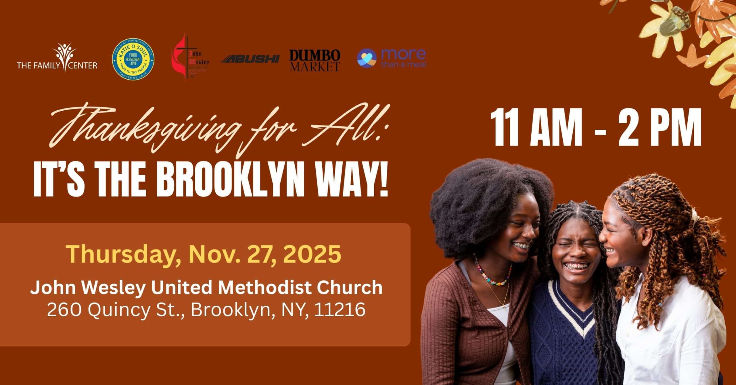 Community members enjoying Thanksgiving meal